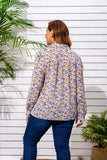 Women Plus Size Tops Spring Floral Long Sleeve Shirt