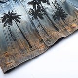 Spray Painted Jacket Coconut Ripped Denim Jacket Coat for Men and Women