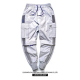 Men's Flower Print Mechanical Style Cargo Pants Men's plus Size Retro Sports Harem Pants Loose Trendy Ankle Banded Pants Men Pants