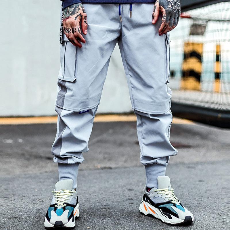 Men's Flower Print Mechanical Style Cargo Pants Men's plus Size Retro Sports Harem Pants Loose Trendy Ankle Banded Pants Men Pants