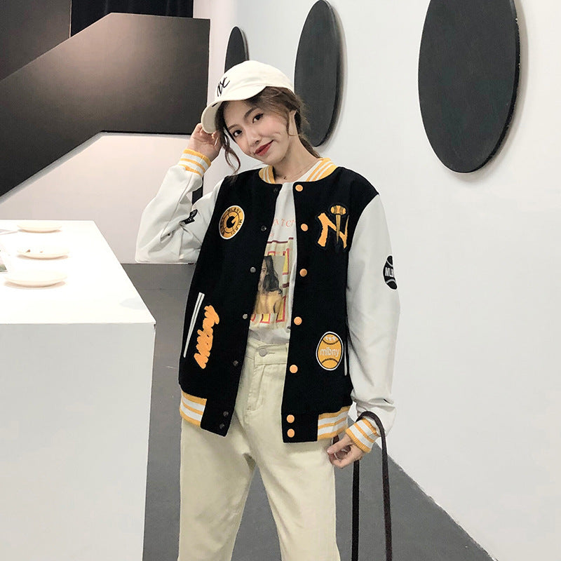 Yankee Letterman Jacket Outfit Senior Jackets Varsity Baseball College Coat Mlbny Spring and Autumn Baseball Uniform Casual Jacket Couple