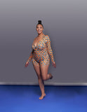 Women Plus Size One-Piece Clothes Printed Sexy Homewear One-Piece Pajamas