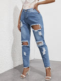 Women Plus Size Jeans Loose Ripped Sexy High Waist Jean for Women
