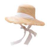 Straw Hat Flat Top Sun Hat Outdoor Beach Hat