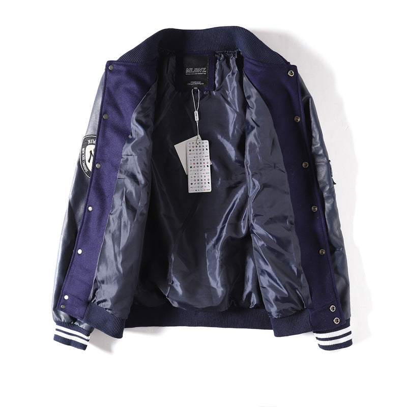 Yankee Letterman Jacket Outfit Senior Jackets Varsity Baseball College Coat Mlbny Autumn And Winter Casual All-Match Embroidered Long-Sleeved Jacket