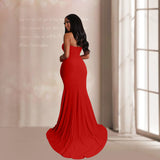 Prom Dresses Sexy Tube Top Dress Evening Dress High Waist Mop Dress for Women