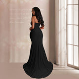 Prom Dresses Sexy Tube Top Dress Evening Dress High Waist Mop Dress for Women