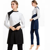 Burkini Muslim Swimwear Plus Size Conservative Swimsuit Color Matching Three-Piece Suit