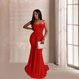 Prom Dresses Sexy Tube Top Dress Evening Dress High Waist Mop Dress for Women
