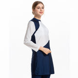 Burkini Muslim Swimwear Plus Size Conservative Swimsuit Color Matching Three-Piece Suit