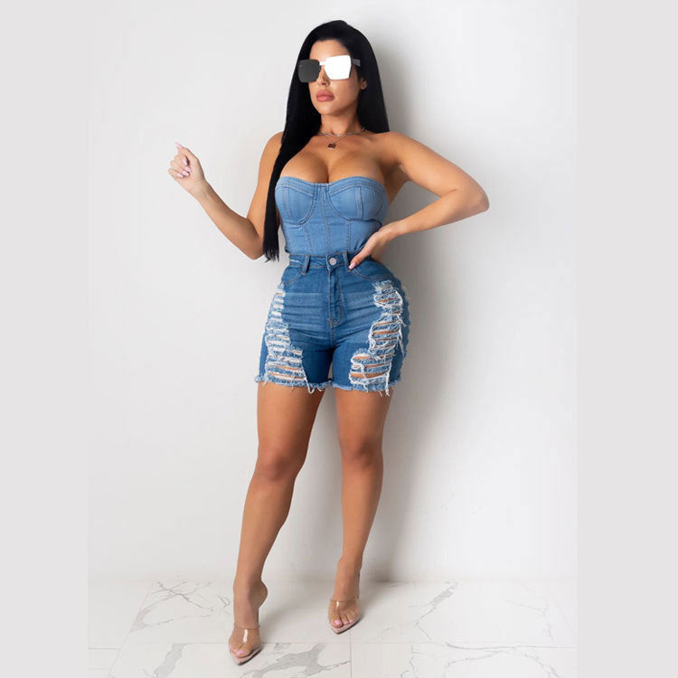 Women Plus Size Denim Shorts