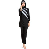 Burkini Muslim Swimwear Plus Size Color Matching Conservative Swimwear Three-Piece Set