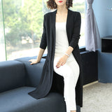 Beth Dutton Outfits Autumn Sweater Women's Inverness Mid-Length Autumn and Winter Knitted Cardigan