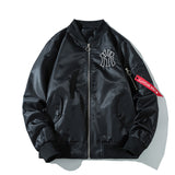 New York NYC Varsity Jacket Pilot Coat Stand Collar Baseball Uniform