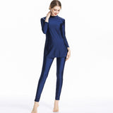 Burkini Muslim Swimwear Solid Color Sportswear Three-Piece Set