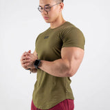 jogging shorts for men Slim Fit Muscle Gym Men Shorts Casual Undershirt round Neck Outdoor Running Base Short Sleeve