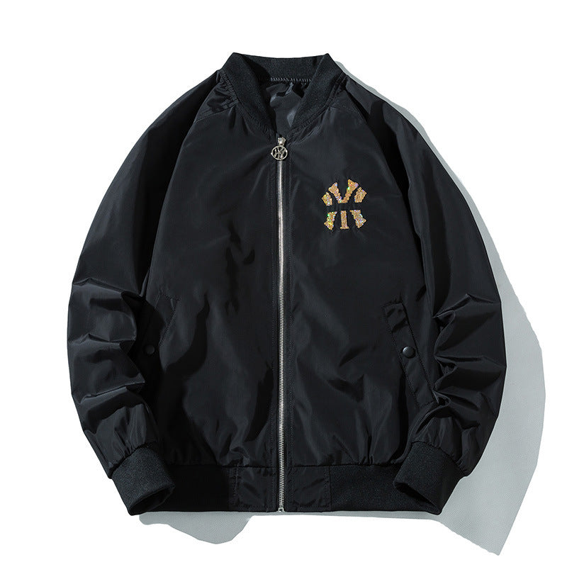 New York NYC Varsity Jacket Pilot Coat Stand Collar Baseball Uniform