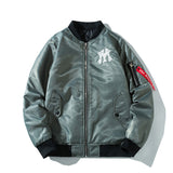 New York NYC Varsity Jacket Pilot Coat Stand Collar Baseball Uniform