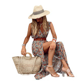 Beth Dutton Bohemian Dress Summer Spring Midi Dresses Sleeveless Printed Dress