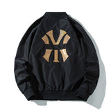 New York NYC Varsity Jacket Pilot Coat Stand Collar Baseball Uniform