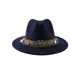 Walter White Fedora Vintage Fedora Women's Autumn and Winter Warm Hat Men's Jazz Felt Cap