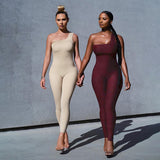 Summer Fashion Sexy off-the-Shoulder Hip Raise Skinny Sports Jumpsuit