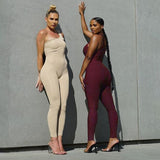 Summer Fashion Sexy off-the-Shoulder Hip Raise Skinny Sports Jumpsuit