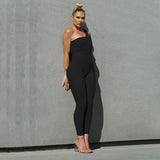 Summer Fashion Sexy off-the-Shoulder Hip Raise Skinny Sports Jumpsuit