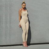 Summer Fashion Sexy off-the-Shoulder Hip Raise Skinny Sports Jumpsuit