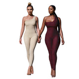 Summer Fashion Sexy off-the-Shoulder Hip Raise Skinny Sports Jumpsuit
