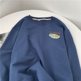 Diana Harvard Sweatshirt Blue round Neck Sweater Female Dog Print Long Sleeve Loose Sweatshirt 2