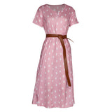 Women Bohemian Dress Summer Casual Printed V-neck Dress for Women