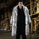 Men Dalmatian Coat Fox Fur Warm Windbreaker Fashion Casual Men