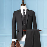 Seersucker Suit Men's Groom Wedding Suit Men's Three-Piece Suit