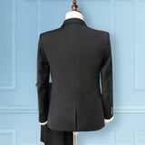 Seersucker Suit Men's Groom Wedding Suit Men's Three-Piece Suit