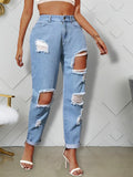 Women Plus Size Jeans Loose Ripped Sexy High Waist Jeans for Women