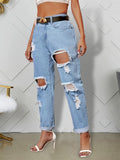 Women Plus Size Jeans Loose Ripped Sexy High Waist Jeans for Women