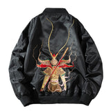 Varsity Jacket Monkey King Embroidered Jacket Baseball Uniform Stand Collar Jacket