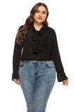 Women Plus Size Tops Long Sleeve Solid Color Blouse