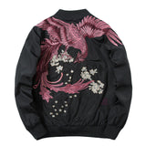 Varsity Jacket Embroidered Jacket Men's Ukiyo-E Phoenix Embroidery Baseball Uniform Jacket MA-1 Jacket