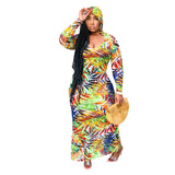 Digital Print Bohemian Style Long Sleeve Dress