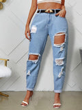 Women Plus Size Jeans Loose Ripped Sexy High Waist Jeans for Women