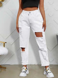 Women Plus Size Jeans Loose Ripped Sexy High Waist Jeans for Women