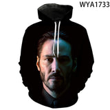 John Wick Keanu Hoodie 3D Printed John Wick3 Hooded Fashion Sweater