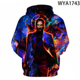 John Wick Keanu Hoodie 3D Printed John Wick3 Hooded Fashion Sweater