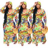 Digital Print Bohemian Style Long Sleeve Dress