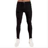J Shaped Jeans New Ripped Tight-Fit Slim-Fit Figure Flattering Skinny Pants Men's Jeans