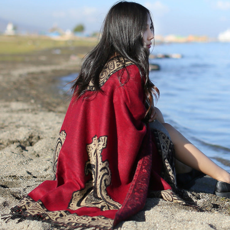 Beth Dutton Outfits Ethnic Style Cape and Shawl Cloak Scarf Inverness