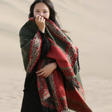 Beth Dutton Outfits Ethnic Style Cape and Shawl Cloak Scarf Inverness