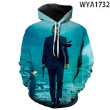 John Wick Keanu Hoodie 3D Printed John Wick3 Hooded Fashion Sweater